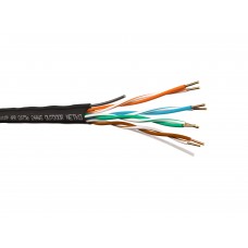 52244 Кабель U/UTP4 cat.5e NETKO / 4 пары 24 AWG BC / одножильный / не экранированный / для наружных работ с проволочным тросом / 305м, FLUKE TEST