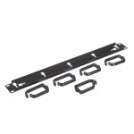 51979 Кабельный органайзер 19, 1U, металлический, 5 пласт. колец, черный J