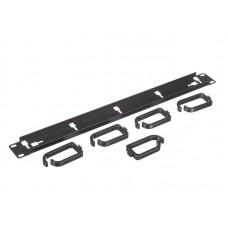 51979 Кабельный органайзер 19, 1U, металлический, 5 пласт. колец, черный J