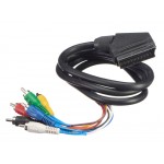 51677 Шнур аудио-видео: SCART (21 pin)-6RCA ( длина 1.5 м, литой), Netko