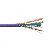 54046 Кабель U/UTP4 cat.6a NETKO /4 пары 23 AWG BC / 305м / с крестовиной /нг(А)-HF LSZH - малодымный, не содержащий галогенов, фиолетовый, одножильный СКС, FLUKE TEST
