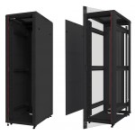 53533 Шкаф напольный 47U серия TS(AS) (600х900х2277), передняя дверь стекло, черный Netko (упакован в 3 коробки)