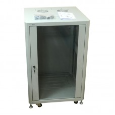 56747 Шкаф напольный 42U серия TA (600х600х2022), передняя дверь стекло, разобранный, серый Netko (упакован в 2 коробки)