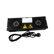 66034 Блок вентиляторов 2 шт для серий Expert, Optima глубиной 600/800/1000 с кабелем, Netko, черный А