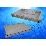 52130 Корпус кросса оптического в стойку 19 24 SC порта Simplex, 1U, торцевой выдвижной, сплас кассета, металлический