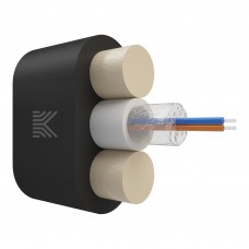 65926 КОСТРОМАКАБЕЛЬ КОС-ОКДП-2х657-ТП-3кН Дроп-кабель плоский, с центральной трубкой, усилен стеклопрутками, 2 волокна, SM 9/125, G.657.A1, полиэтилен, 3 кН