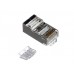 54148 Коннектор RJ-45 Netko CKC (8p8c) cat.6, экранированный, со вставкой, для одножильного и многожильного кабеля (нож с 3-мя зубцами), 100шт.