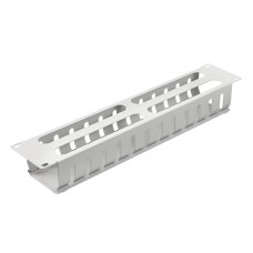 56026 Кабельный органайзер 19, 2U, металлический, с металл. крышкой, металл. кольца, серый SB