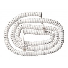 51192 Шнур телефонный витой (4р4с) 7,5 метра / белый, Netko