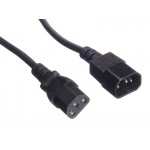 52197 Кабель питания проходной (штекер IEC С13 - гнездо IEC С14) 3*0,75мм2, 3м, черный, Netko