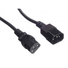52197 Кабель питания проходной (штекер IEC С13 - гнездо IEC С14) 3*0,75мм2, 3м, черный, Netko