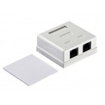 52445 Розетка компьютерная внешняя на плате 2xRJ45, неэкран, cat.5e, Krone тип, белая