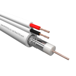 53941 Кабель коаксиальный Netko RG-59U, 75 Ом (CCA, оплетка 32 нити AL) + кабель питания 2x0.75мм2 (CCA, многожильный), аналог КВОС, белый (100м)