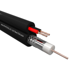 55614 Кабель коаксиальный Netko RG-59U, 75 Ом (CCA, оплетка 32 нити AL) + кабель питания 2x0.75мм2 (CCA, многожильный), аналог КВОС, внешний, черный (100м)