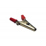 51707 Зажим крокодил с болтом, средний, 5A, красный, L=51±5мм, Netko