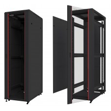 53525 Шкаф напольный 42U серия T2(A2) (800х1000х2055), передняя дверь стекло, чёрный Netko (упакован в 3 коробки)
