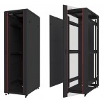 53515 Шкаф напольный 42U серия T2(A2) (600х600х2055), передняя дверь стекло, чёрный, разобранный Netko (упакован в 2 коробки)