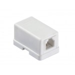 53307 Розетка телефонная внешняя / 1 порт RJ-11(6p2c) / 2 контактная, мини, белая, Netko
