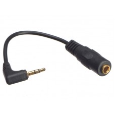 52562 Переходник гнездо 3,5мм стерео - штекер 2,5мм стерео, угловой, шнур 10см, позолоченные контакты, Netko