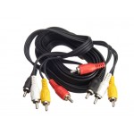 52191 Шнур аудио-видео: 4RCA-4RCA ( длина 3 м, литой) блистер, Netko РАСПРОДАЖА