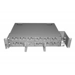 52270 Корпус кросса оптического в стойку 19 48 SC портов Simplex, 2U, выдвижной угловой, гильзы КДЗС, сплайс-кассета, металлический РАСПРОДАЖА