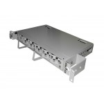52273 Корпус кросса оптического в стойку 19 24 SC порта Simplex, 1U,выдвижной угловой, гильзы КДЗС, сплайс-кассета, металлический РАСПРОДАЖА