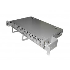 52273 Корпус кросса оптического в стойку 19 24 SC порта Simplex, 1U,выдвижной угловой, гильзы КДЗС, сплайс-кассета, металлический РАСПРОДАЖА