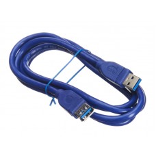 55158 Кабель шт.USB A- гн.USB A 3.0 (1,5м), синий, блистер, Netko