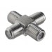 56090 Переходник соединитель на 4 гн F крест (цинк), Netko