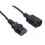 52203 Кабель питания проходной (штекер IEC С13 - гнездо IEC С14) 3*0,5мм2, 1,8м, черный, Netko