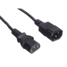 52203 Кабель питания проходной (штекер IEC С13 - гнездо IEC С14) 3*0,5мм2, 1,8м, черный, Netko