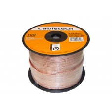 55547 Кабель акустический Cabletech 2*4.0мм2 (7*32*0.15мм) CCA, 100м, пластиковая катушка, прозрачный РАСПРОДАЖА