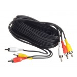 52190 Шнур аудио-видео: 3RCA-3RCA ( длина 5 м, литой) блистер, Netko РАСПРОДАЖА