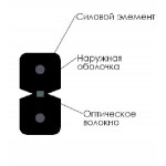55497 Кабель волоконно-оптический 1 (SМ - 9/125), FTTH, внутренний, LSZH, черный, 2000м РАСПРОДАЖА