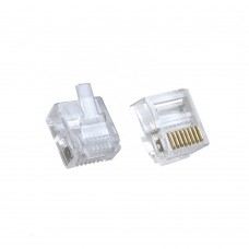 59842 Коннектор RJ-45 Netko (8p8c) cat.5e, короткий, для одножильного и многожильного кабеля (нож с 2-мя зубцами), 100шт.