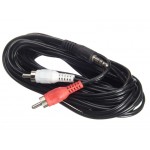 51666 Шнур аудио-видео: 2RCA-3,5 мм стерео ( длина 5 м, литой), Netko
