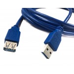 56868 Кабель шт.USB A- гн.USB A 3.0 (3м), синий, Netko