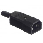 56259 Разъем питания, гнездо IEC С14, на кабель, черный