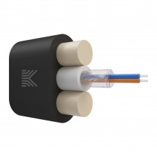 65922 КОСТРОМАКАБЕЛЬ КОС-ОКДП-2х657-ТП-2.4кН Дроп-кабель плоский, с центральной трубкой, усилен стеклопрутками, 2 волокна, SM 9/125, G.657.A1, полиэтилен, 2.4 кН