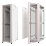 53514 Шкаф напольный 22U серия Т2(А2) (600х600х1166), передняя дверь стекло, серый, разобранный Netko (упакован в 2 коробки)