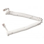 51137 Шнур телефонный витой (4р4с) 2,5 метра / белый, Netko