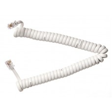 51137 Шнур телефонный витой (4р4с) 2,5 метра / белый, Netko