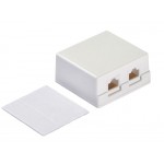 51150 Розетка компьютерная внешняя 2хRJ45, неэкран, cat.5е, 110/Krone тип (Dual IDC), белая