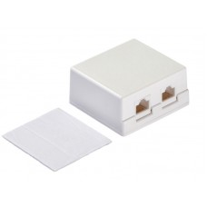 51150 Розетка компьютерная внешняя 2хRJ45, неэкран, cat.5е, 110/Krone тип (Dual IDC), белая