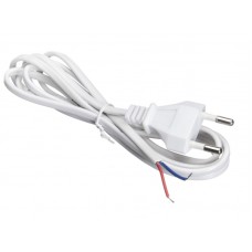 56156 Кабель питания с вилкой (без разъема) 2*0,5мм2, 220V/2,5A, 1,8м, белый, Netko