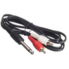 51329 Шнур аудио-видео: 2RCA-6,3 мм ( длина 1.2 м, литой), Netko
