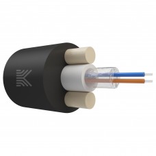 65893 КОСТРОМАКАБЕЛЬ КОС-ОКД-2х657-ТП-1.5кН Дроп-кабель круглый, с центральной трубкой, усилен стеклопрутками, 2 волокна, SM 9/125, G.657.A1, полиэтилен, 1.5 кН