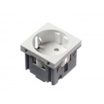 52432 Розетка модульная 220В, с з/к и шторками 45х45мм, белая F6 (серия F)