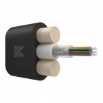 65924 КОСТРОМАКАБЕЛЬ КОС-ОКДП-8х657-ТП-2.4кН Дроп-кабель плоский, с центральной трубкой, усилен стеклопрутками, 8 волокон, SM 9/125, G.657.A1, полиэтилен, 2.4 кН