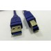 55154 Кабель шт.USB A - шт.USB B 3.0 (1,5м), синий, блистер, Netko